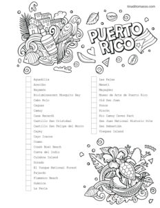 Bullet Journal Coloring Page-Puerto Rico