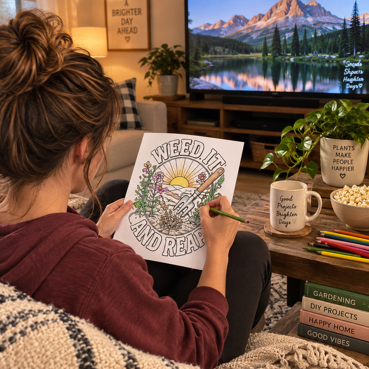 Weed It and Reap Printable Coloring Page – Instant PDF Download - Image 2