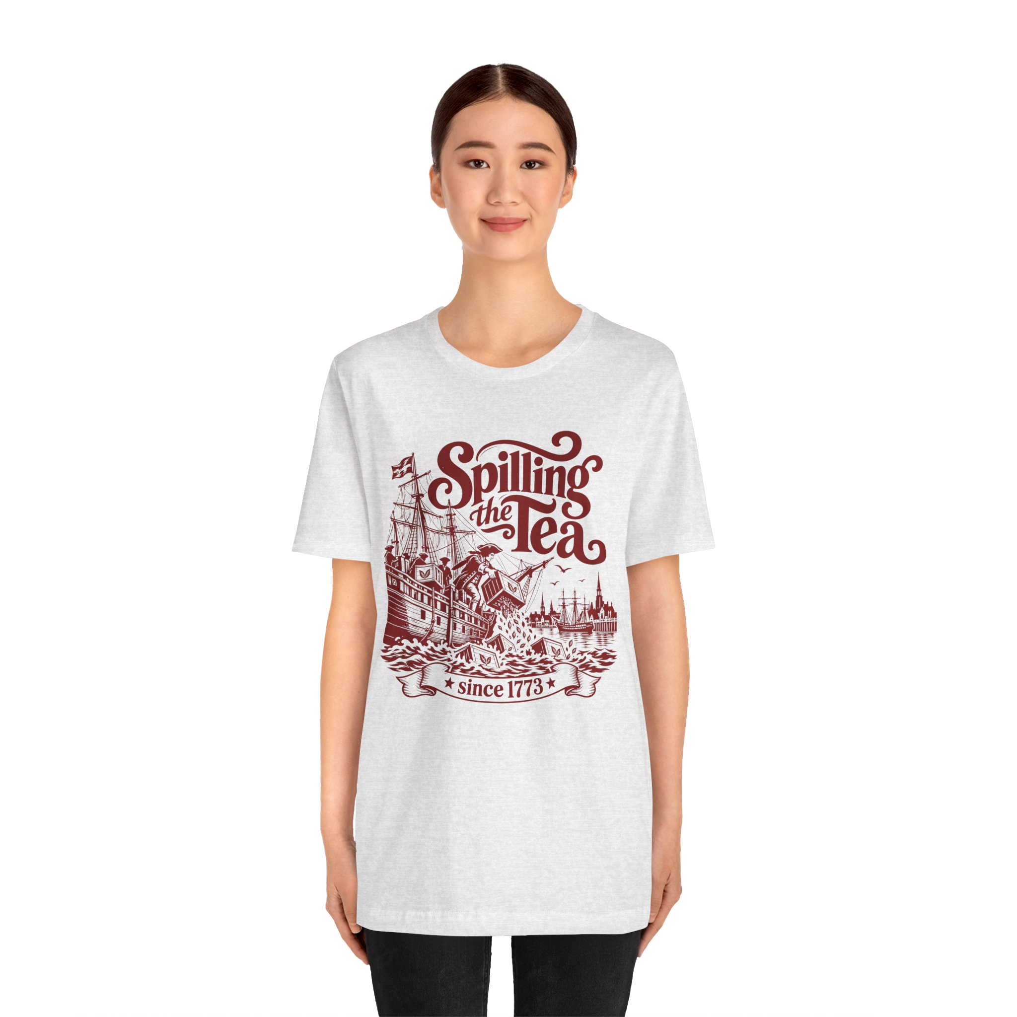 Spilling the Tea Since 1773 History-Inspired Tea Lover T-Shirt - Image 7