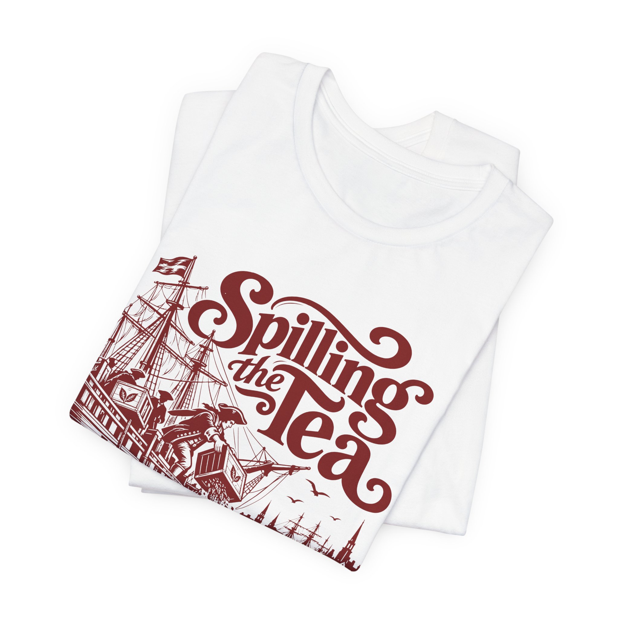 Spilling the Tea Since 1773 History-Inspired Tea Lover T-Shirt - Image 3